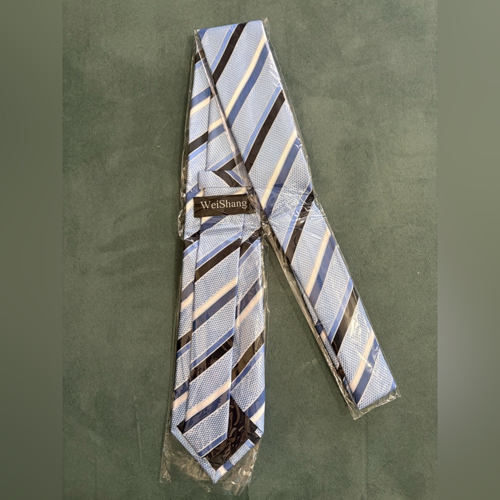 Classic Blue and Black Striped Tie